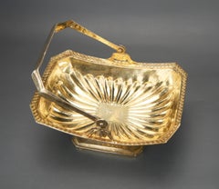 1840 Antico cestino russo portacaramelle in argento massiccio 84 / 140 gr