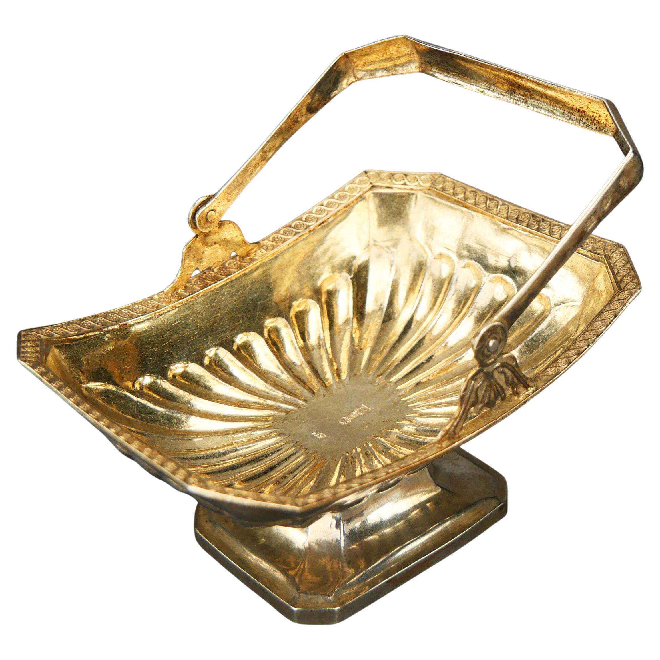 1840 Antique Russian Basket Candy Dish solid 84 Silver / 140 gr