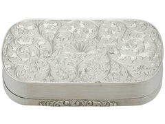 1840 Antique tabatière de table en argent sterling