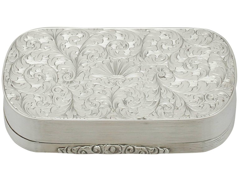 1840 Antique Sterling Silver Table Snuff Box at 1stDibs