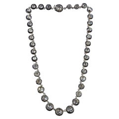 1840 ca. 925 Silver Riviera Antique Necklace with "paste"