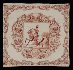 1840 Campaign Kerchief of William Henry Harrison on Horseback