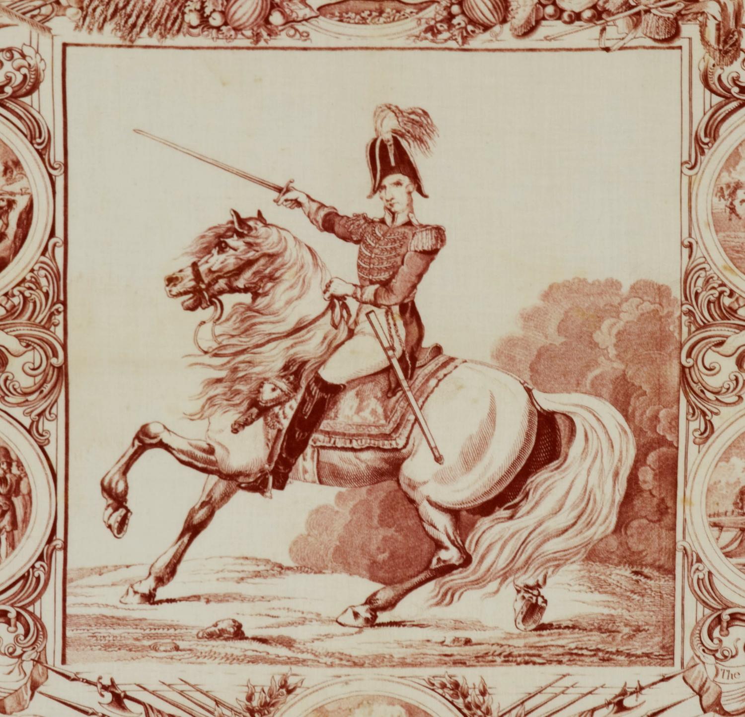 Américain Mouchoir de campagne de 1840 de William Henry Harrison à cheval à cheval en vente