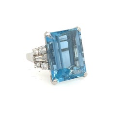 18.40 carat Aquamarine and Diamond Ring