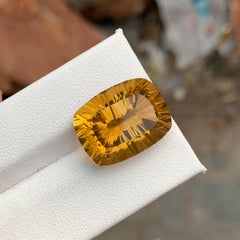 18.40 Carat Natural Loose Citrine Laser Cut Gem For Necklace Jewellery
