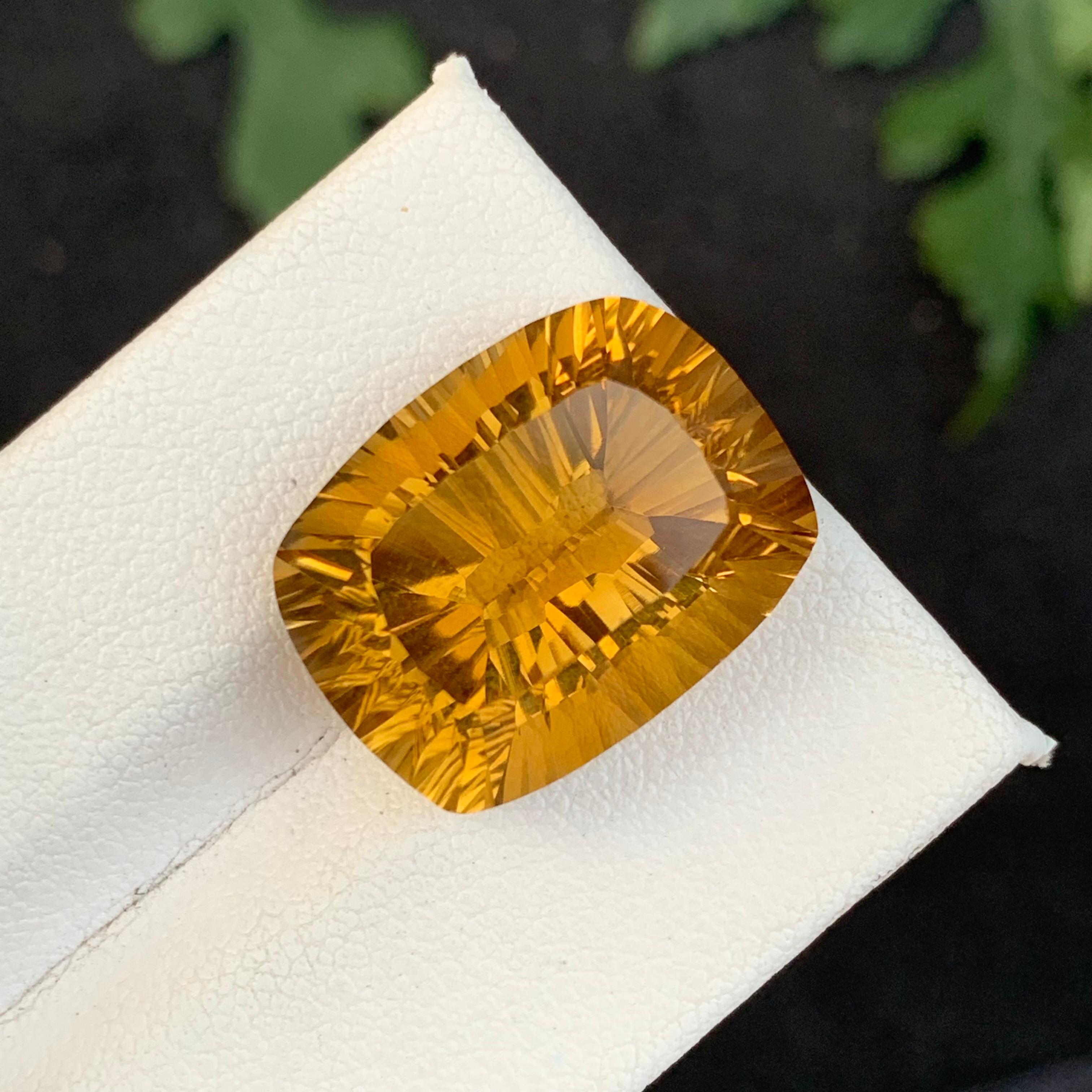 18.40 Carat Natural Loose Citrine Laser Cut Gem For Necklace Jewellery  In New Condition For Sale In Peshawar, PK
