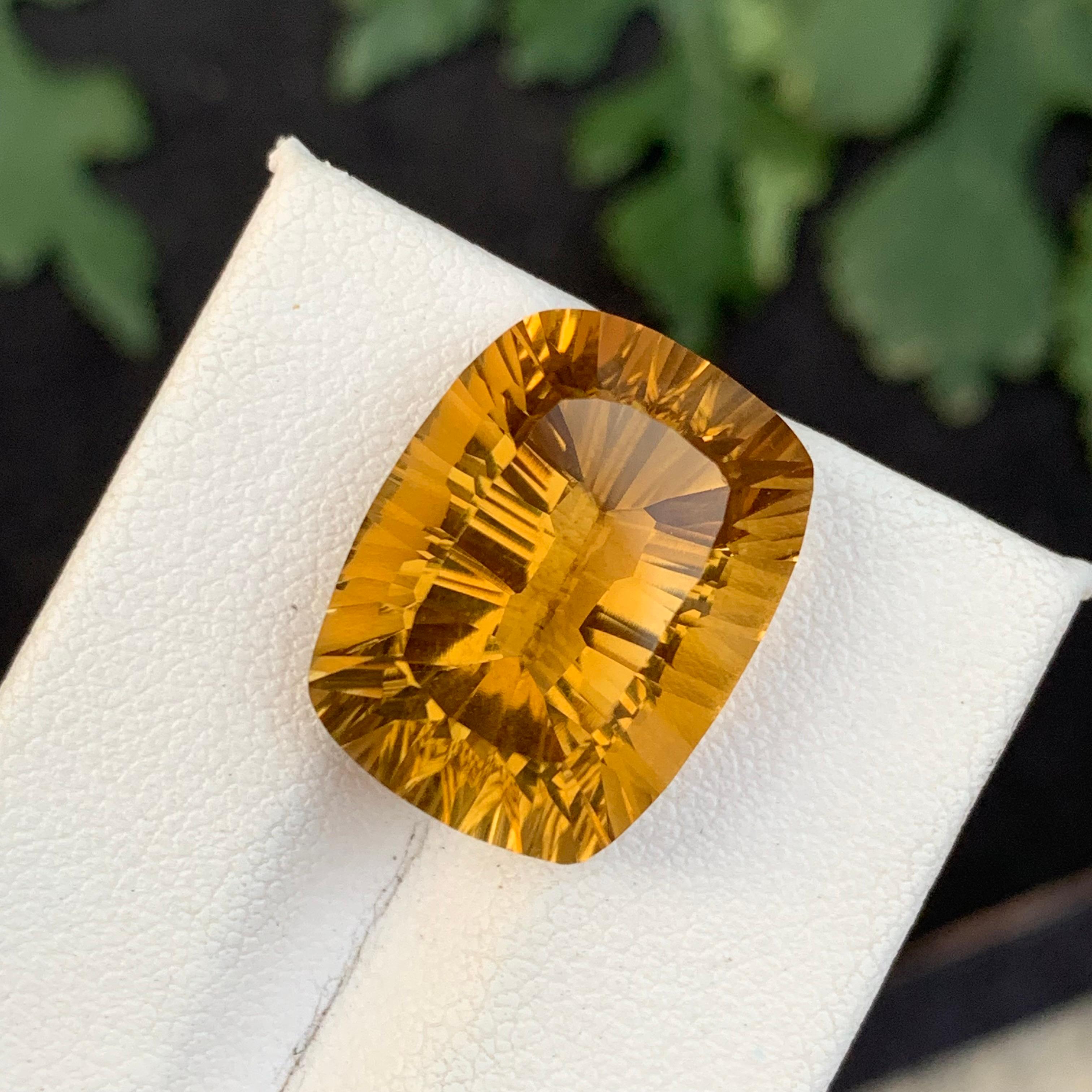 Women's or Men's 18.40 Carat Natural Loose Citrine Laser Cut Gem For Necklace Jewellery  For Sale