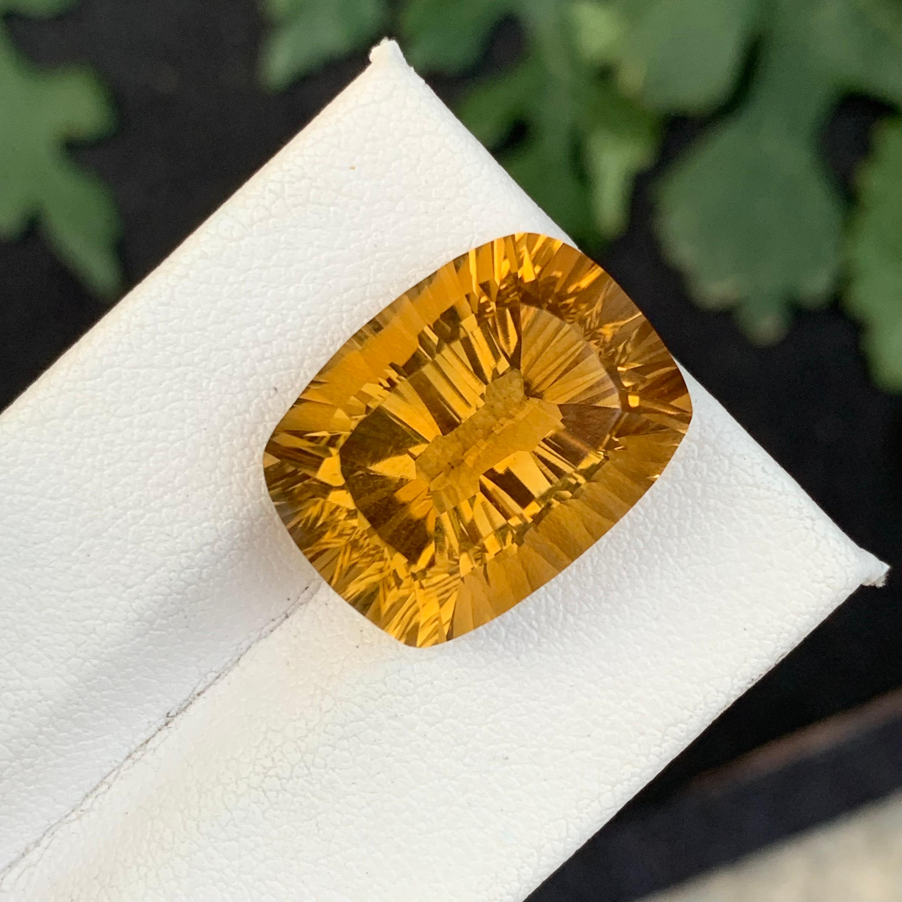 18.40 Carat Natural Loose Citrine Laser Cut Gem For Necklace Jewellery  For Sale 1