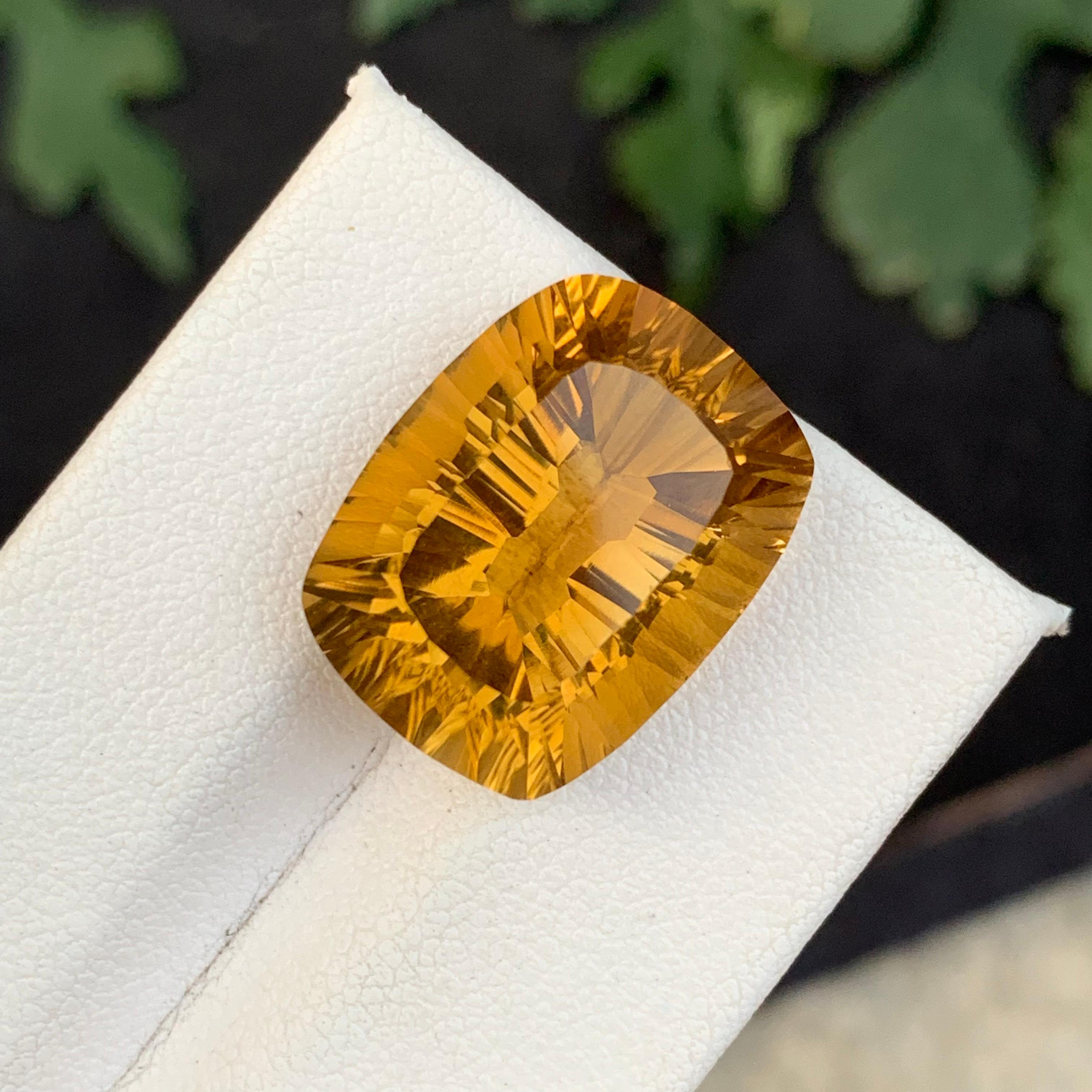 18.40 Carat Natural Loose Citrine Laser Cut Gem For Necklace Jewellery  For Sale 2