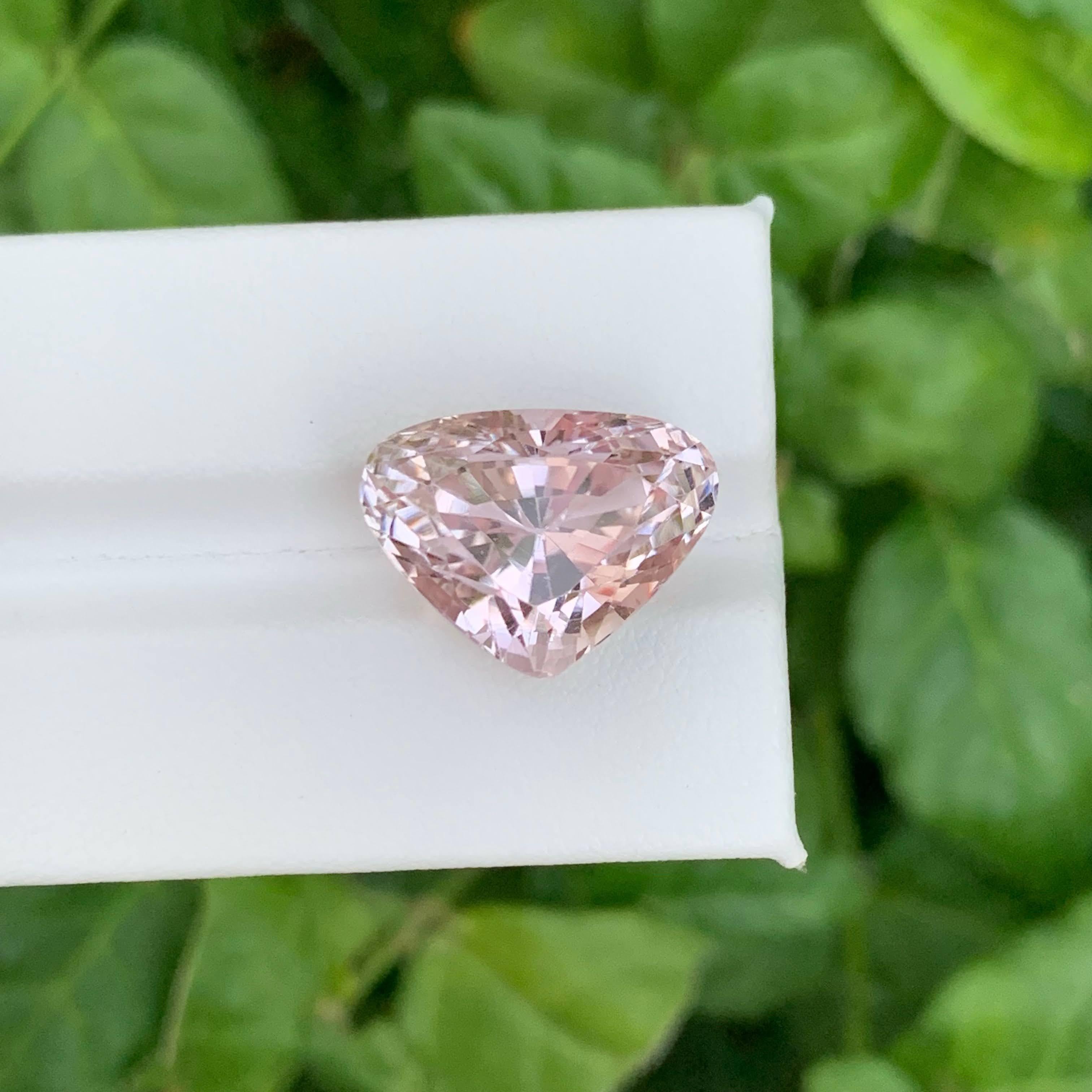 18.40 Carat Natural Loose Peachy Pink Kunzite Fancy Trillion Cut Afghan Gemstone (pierre précieuse afghane) en vente 2