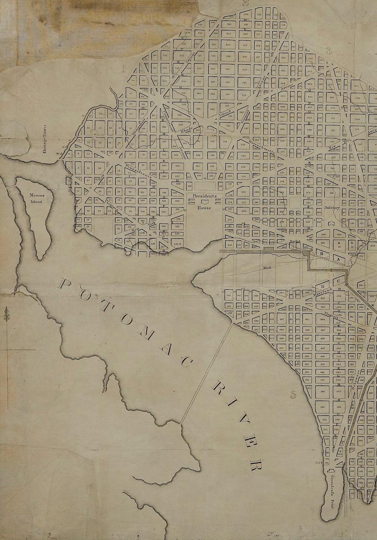 American 1840 Map of the City of Washington Published by William M. Morrison For Sale
