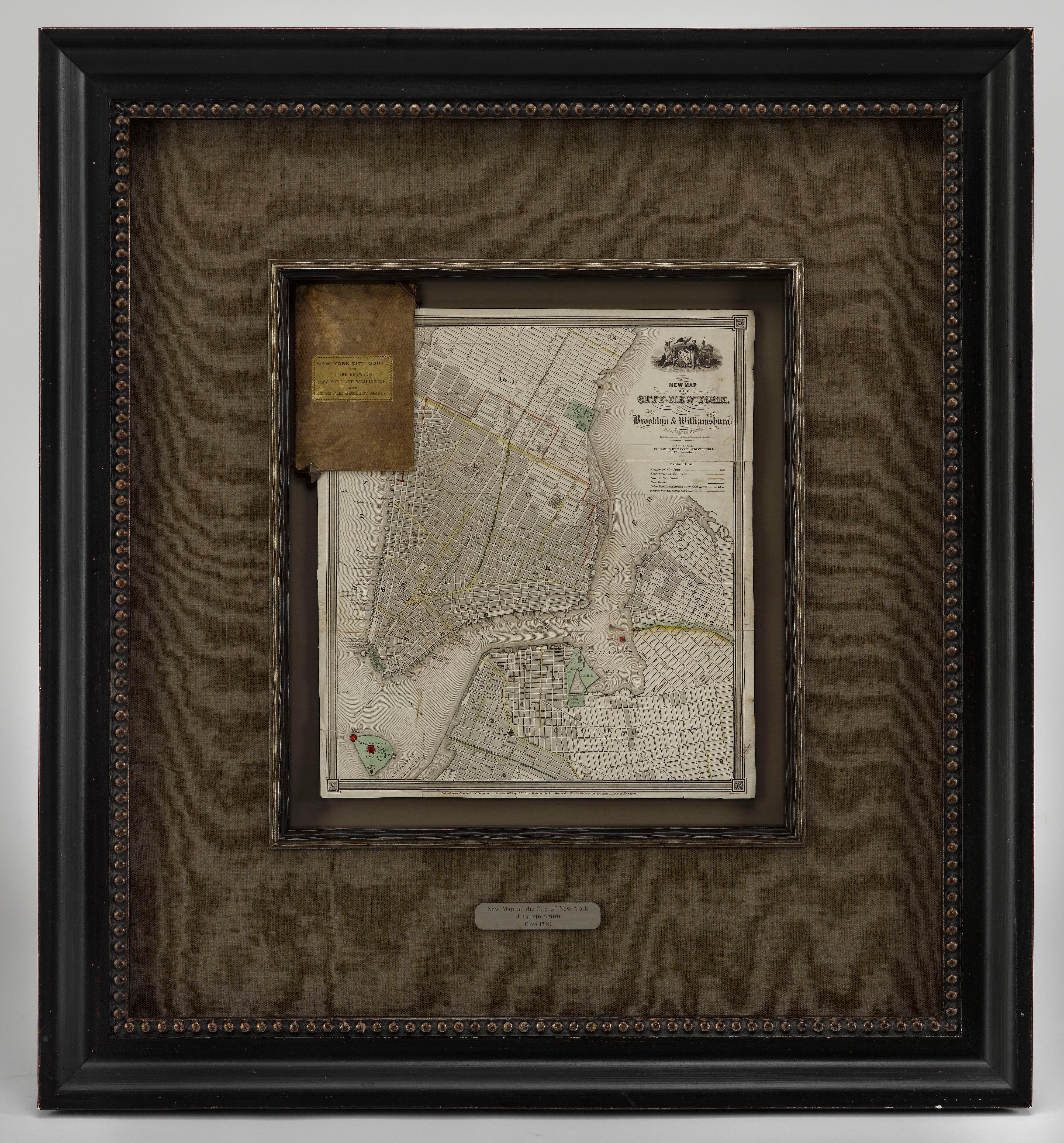 1840 „Neue Karte der Stadt New York mit Teil von Brooklyn & Williamsburg“  (Papier) im Angebot