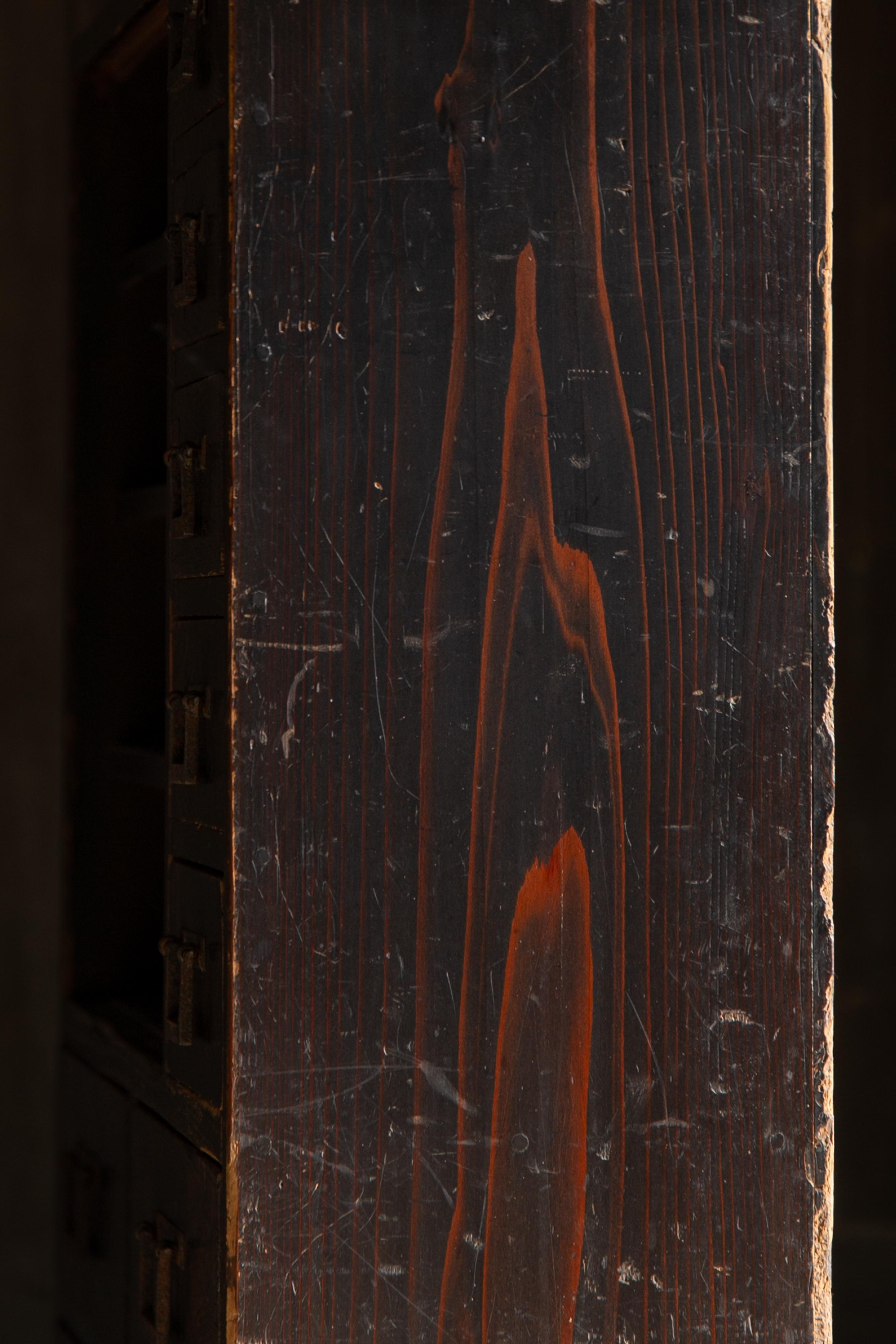 1840s-1860s Edo Japanese antique wabi sabi desk organizer Tansu chest of drawers For Sale 12