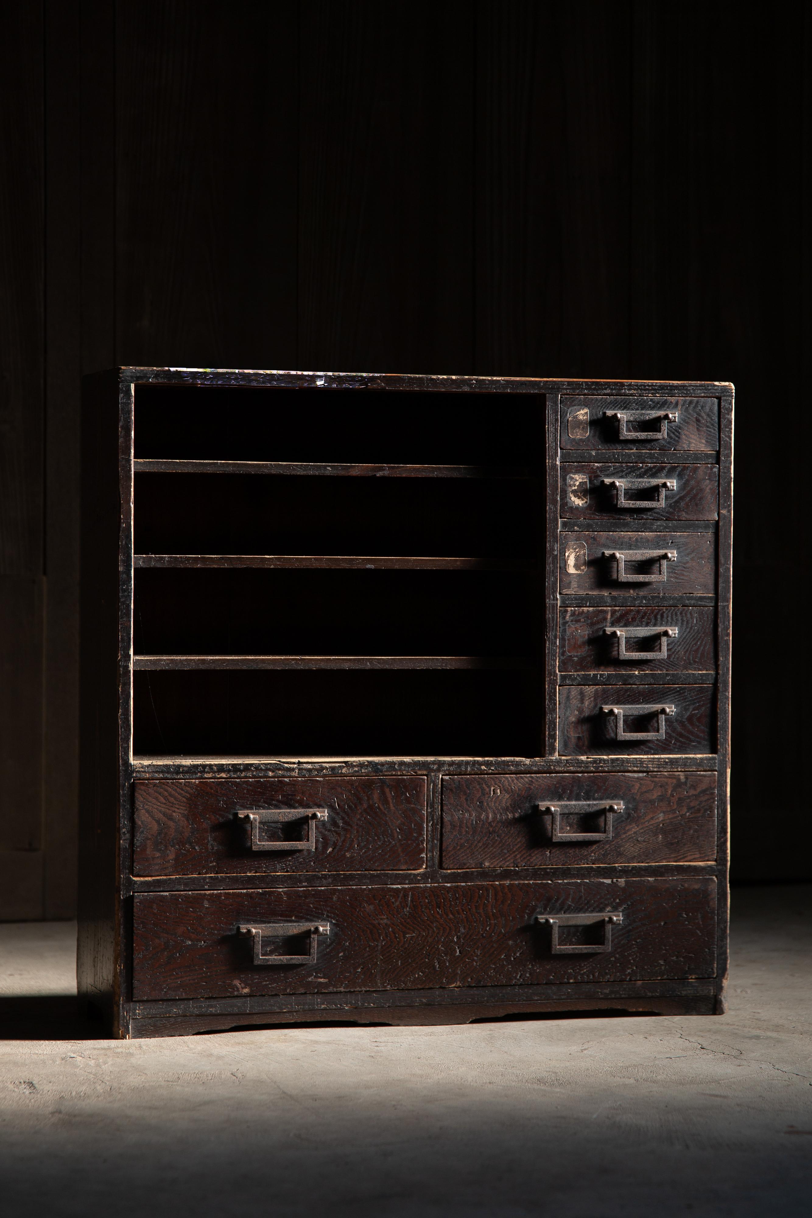 1840s-1860s Edo Japanese antique wabi sabi desk organizer Tansu chest of drawers For Sale 13