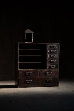 1840s-1860s Edo Japanese antique wabi sabi desk organizer Tansu chest of drawers