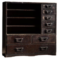 1840s-1860s Edo Japanese Antique wabi sabi desk organizer Tansu chest of drawers