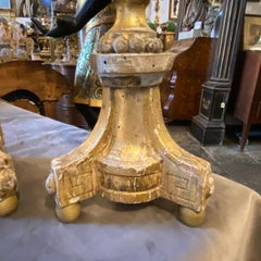 1840s Antique Hand-Carved Gilded Wood Empire Sicilian Torcheres