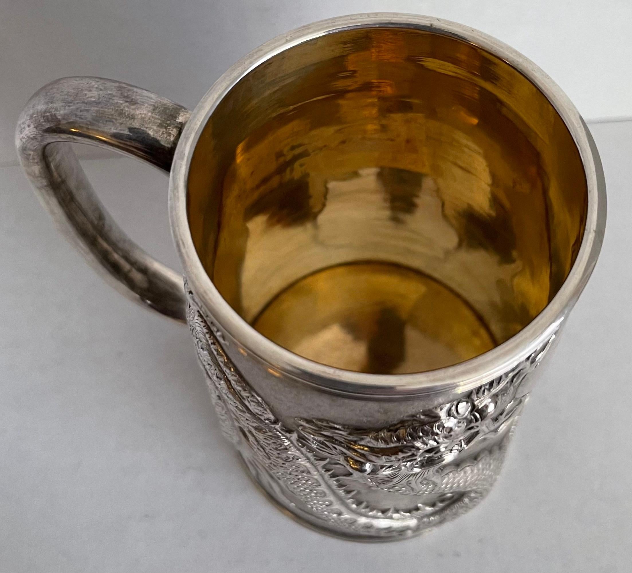 1840s Chinese Export Silver Dragon Tankard 3