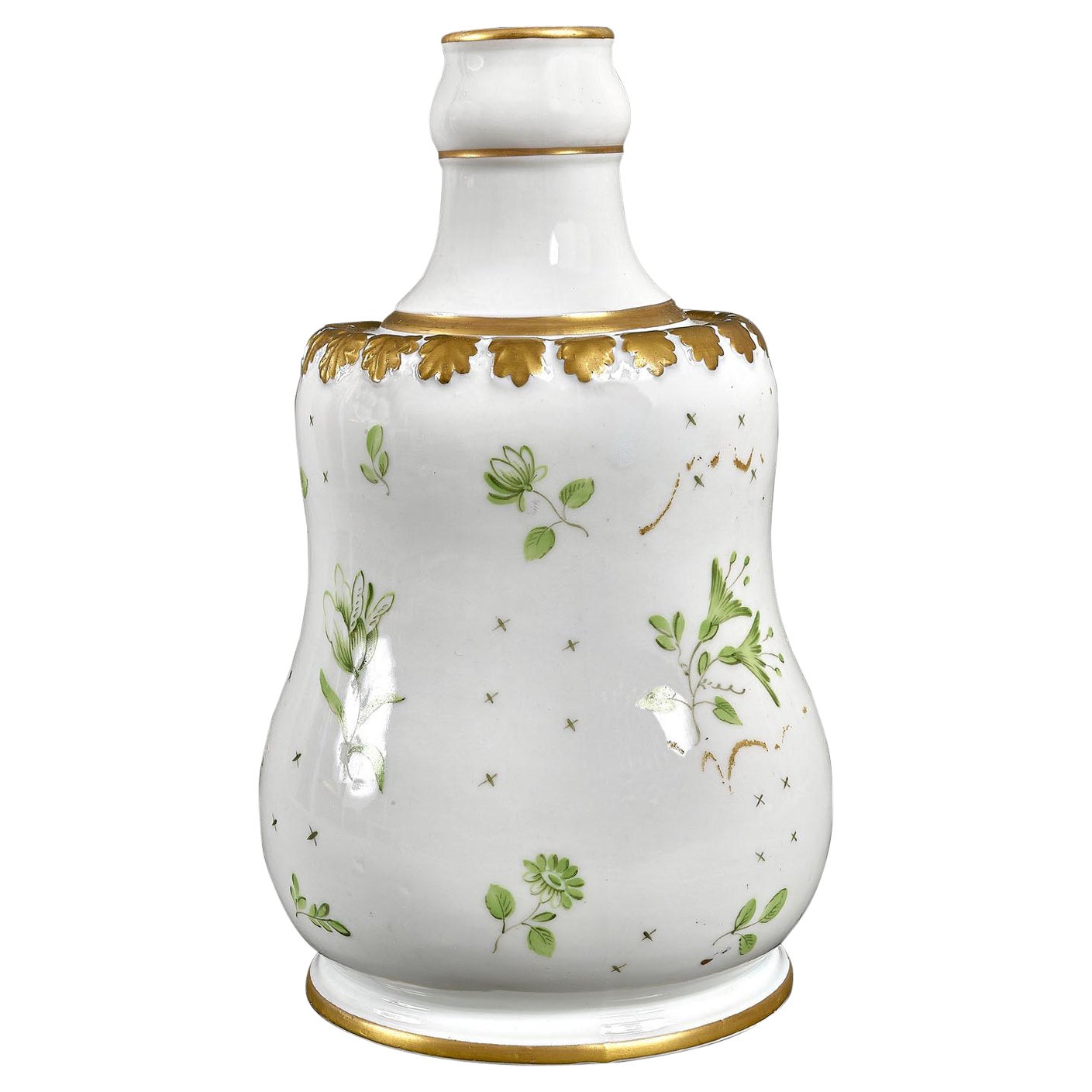 1840s Dresden Signed Hand-Painted Porcelain Vase For Sale
