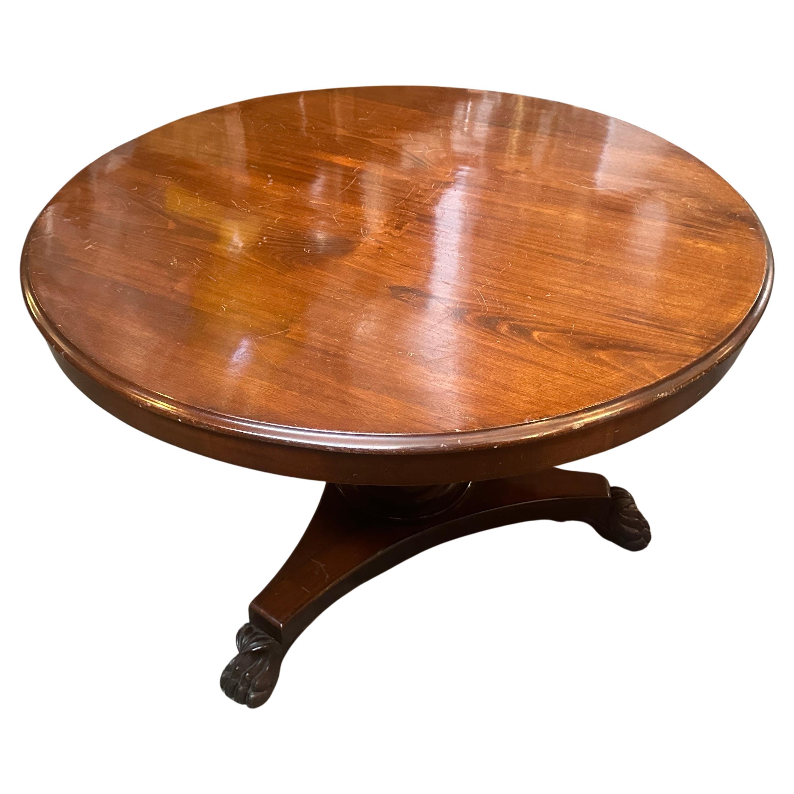 This Sicilian tilt-top table is a distinctive piece of furniture, reflecting the design aesthetics of the Empire style popular during the early to mid-19th century, it's a testament to the grandeur and elegance of the Empire style, featuring quality