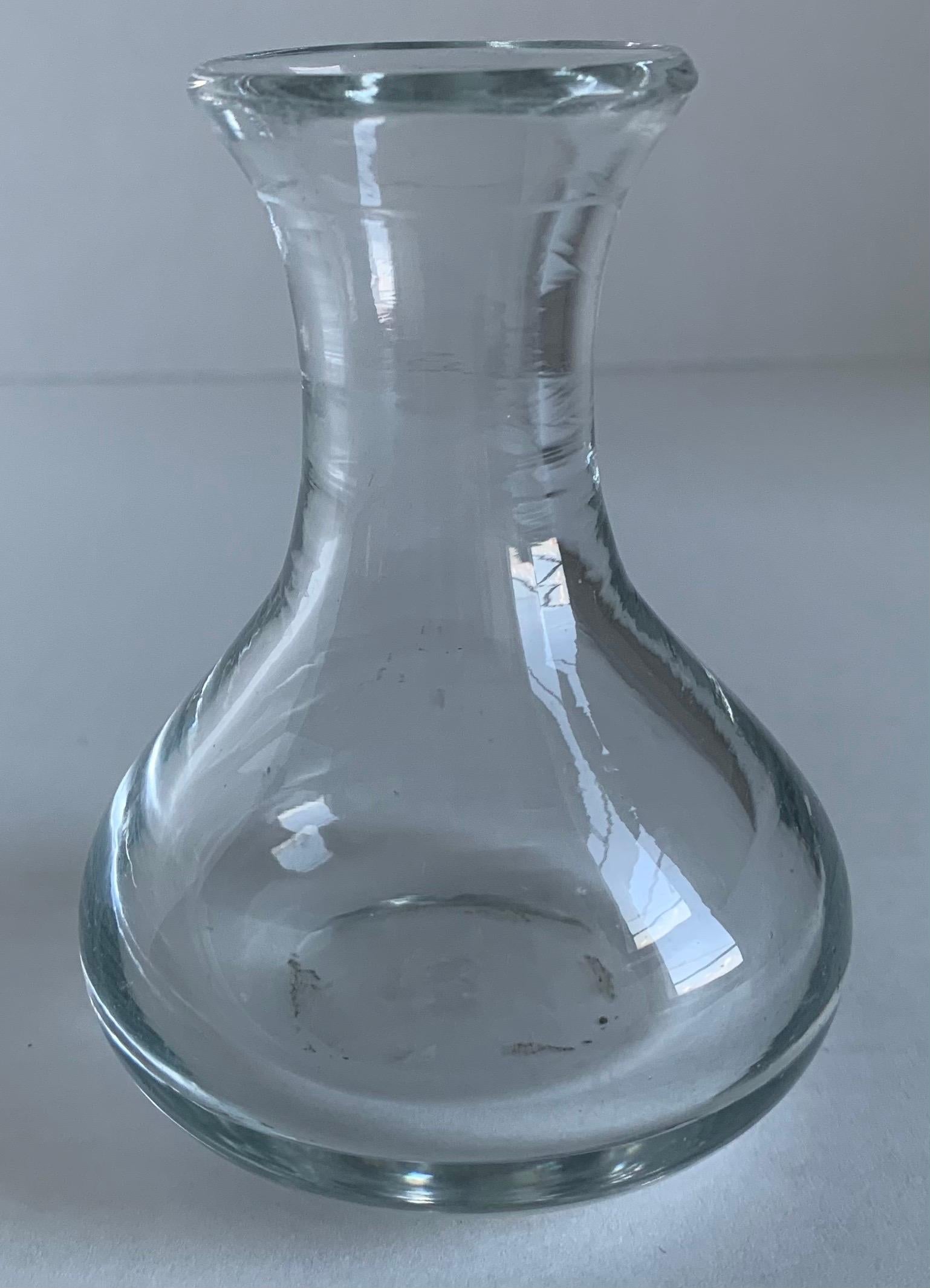 1840s English glass whiskey gill. Clear blown glass. No makers mark.