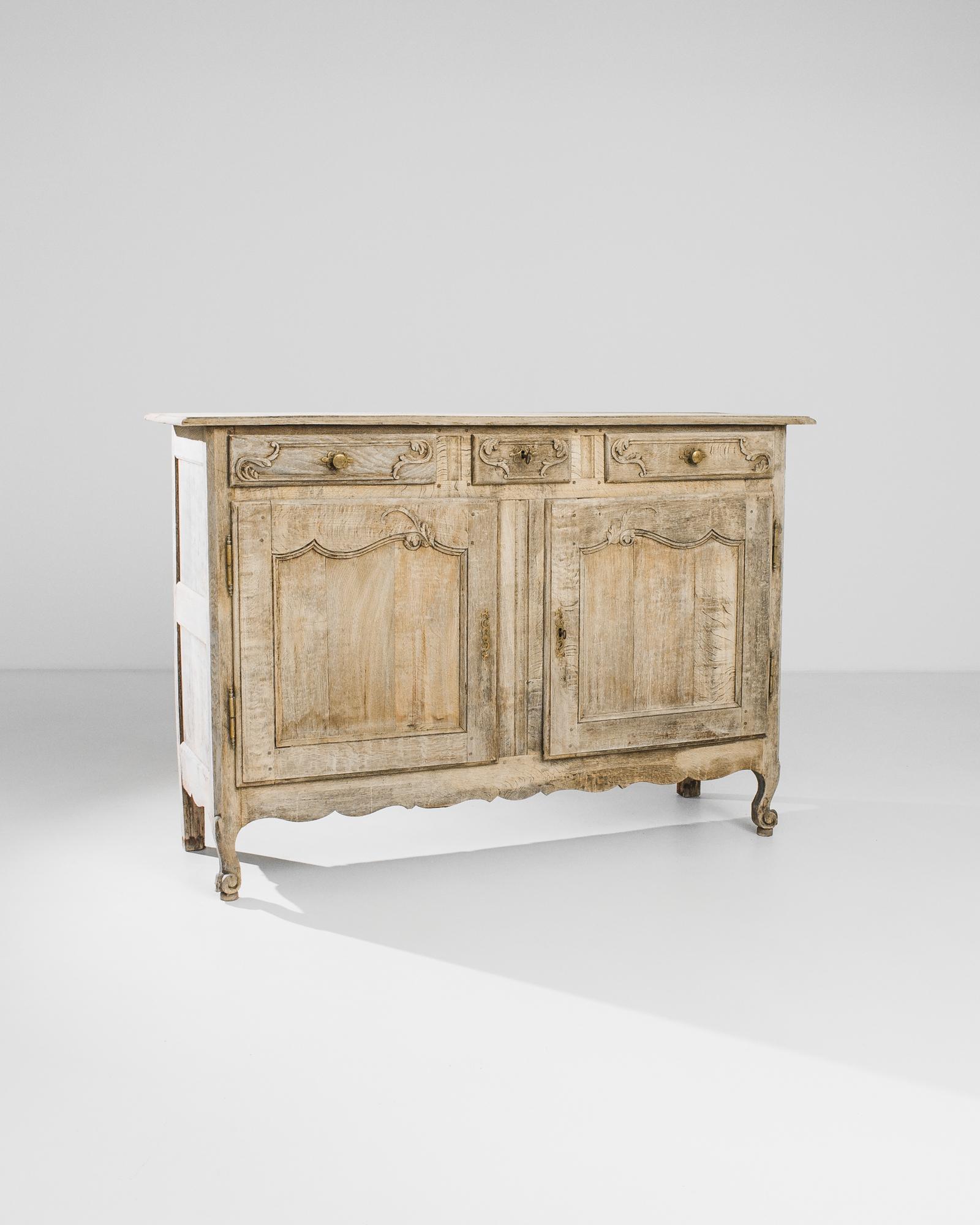 French Provincial 1840s French Bleached Oak Buffet