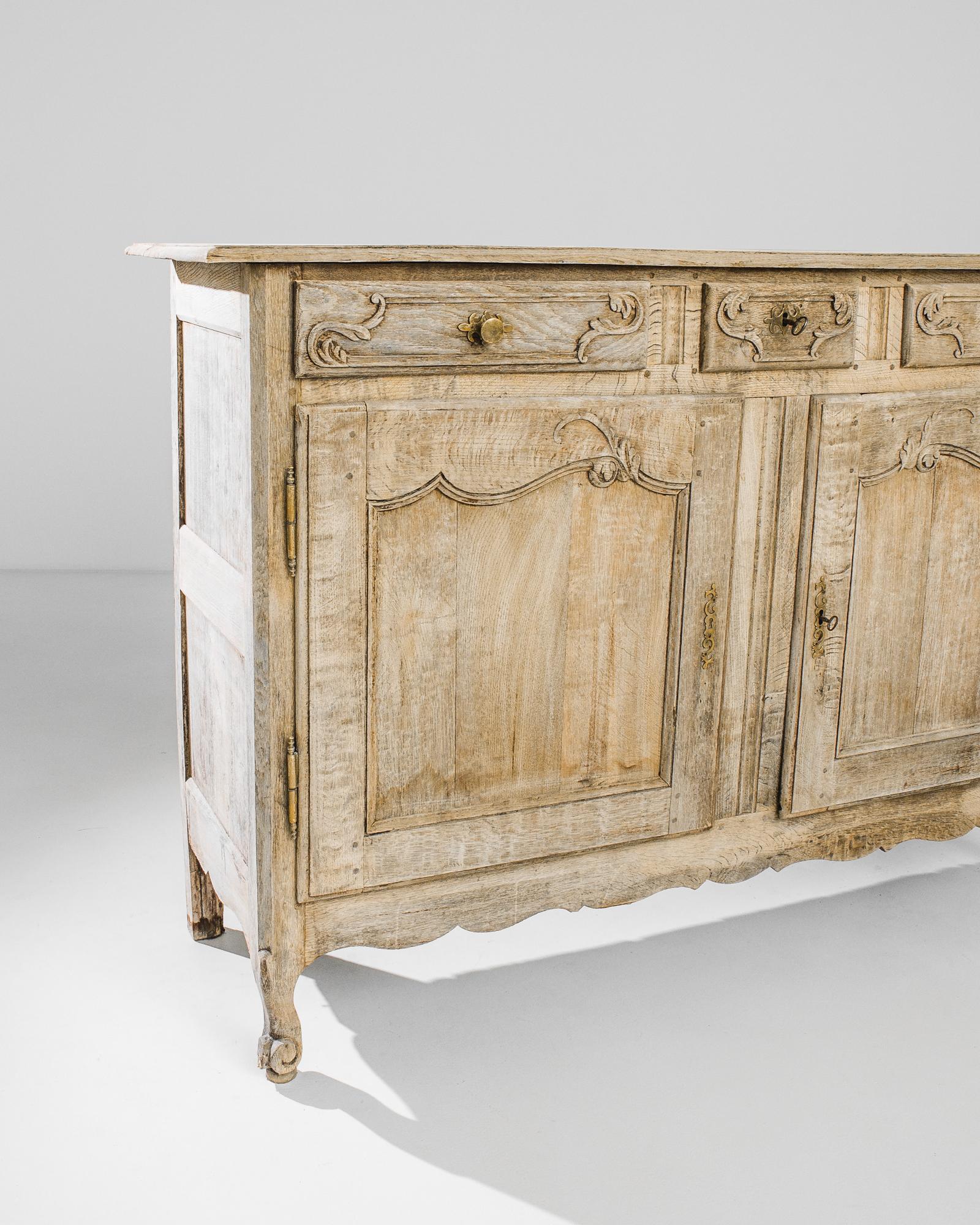 19th Century 1840s French Bleached Oak Buffet