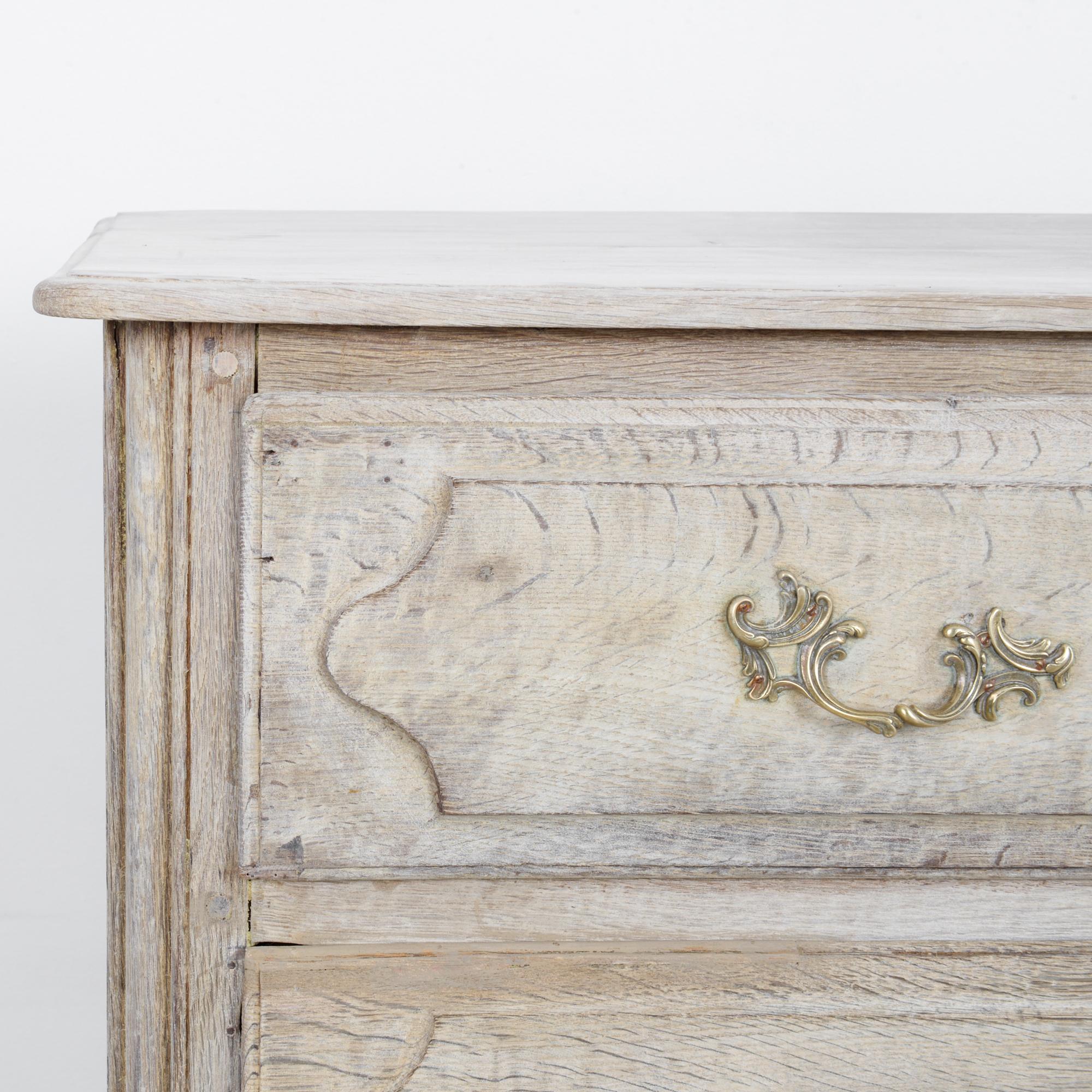19th Century 1840s French Bleached Oak Chest of Drawers