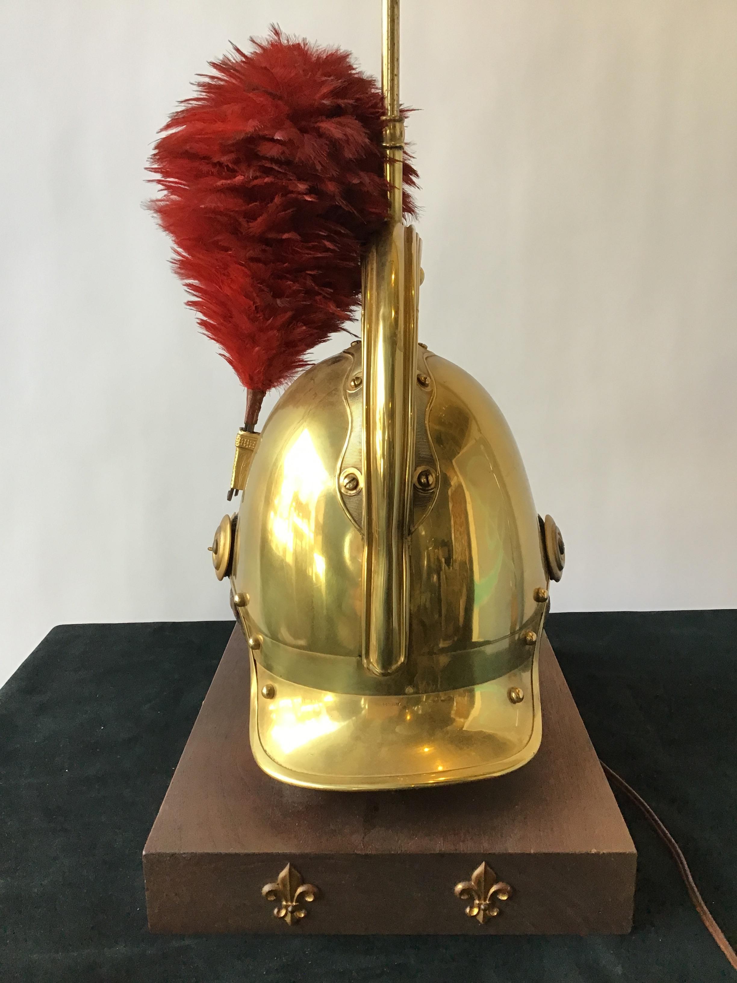 Mid-19th Century 1840s French Fireman’s Helmet Lamp For Sale