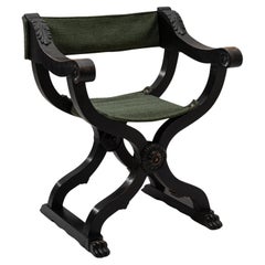 1840s French Italian Renaissance Oak Savonarola Chair