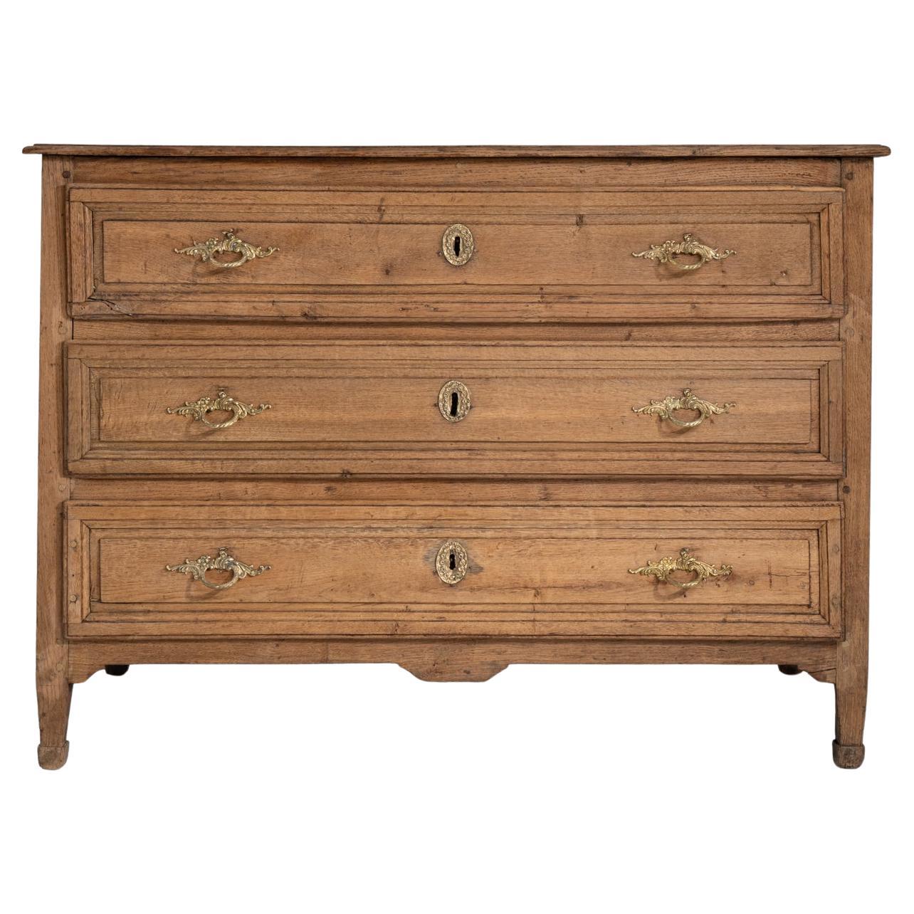 1840s French Oak Neoclassical Chest Of Drawers