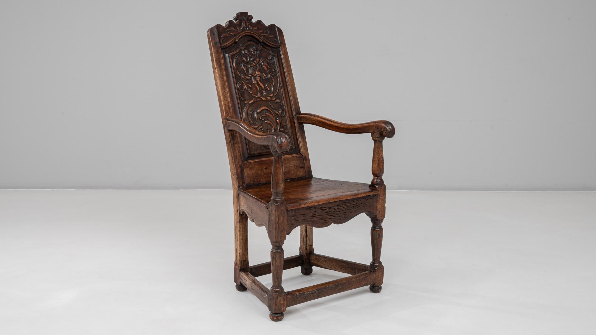 Trône français en bois sculpté à la main des années 1840 en vente 4