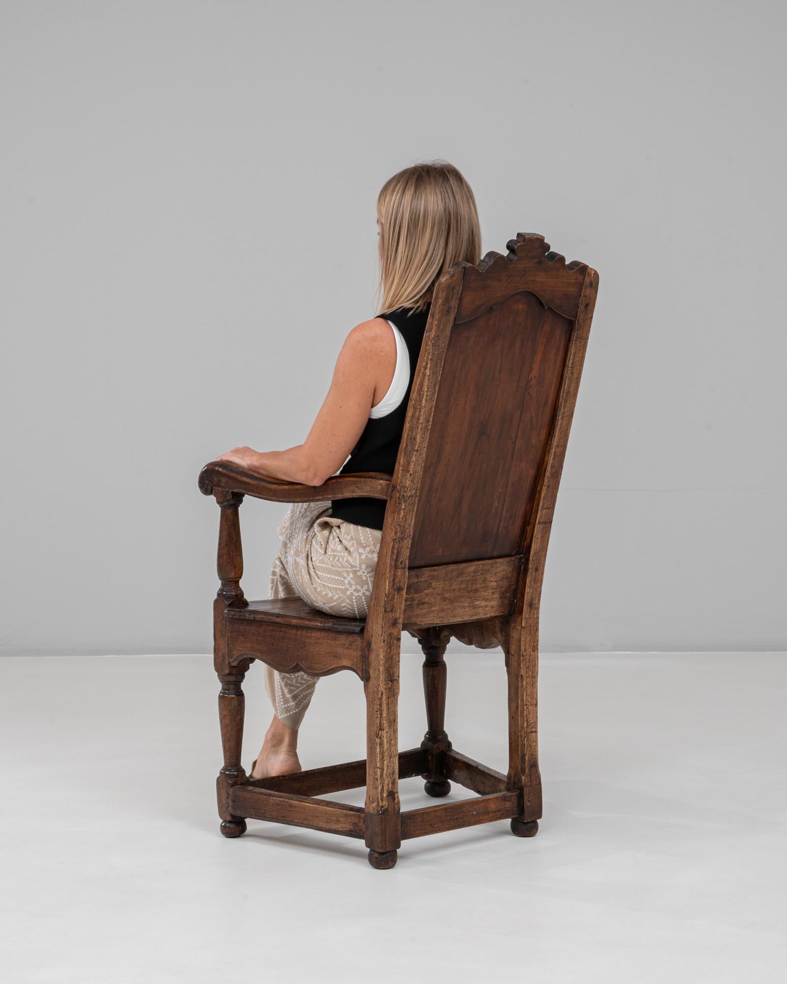 Trône français en bois sculpté à la main des années 1840 en vente 1