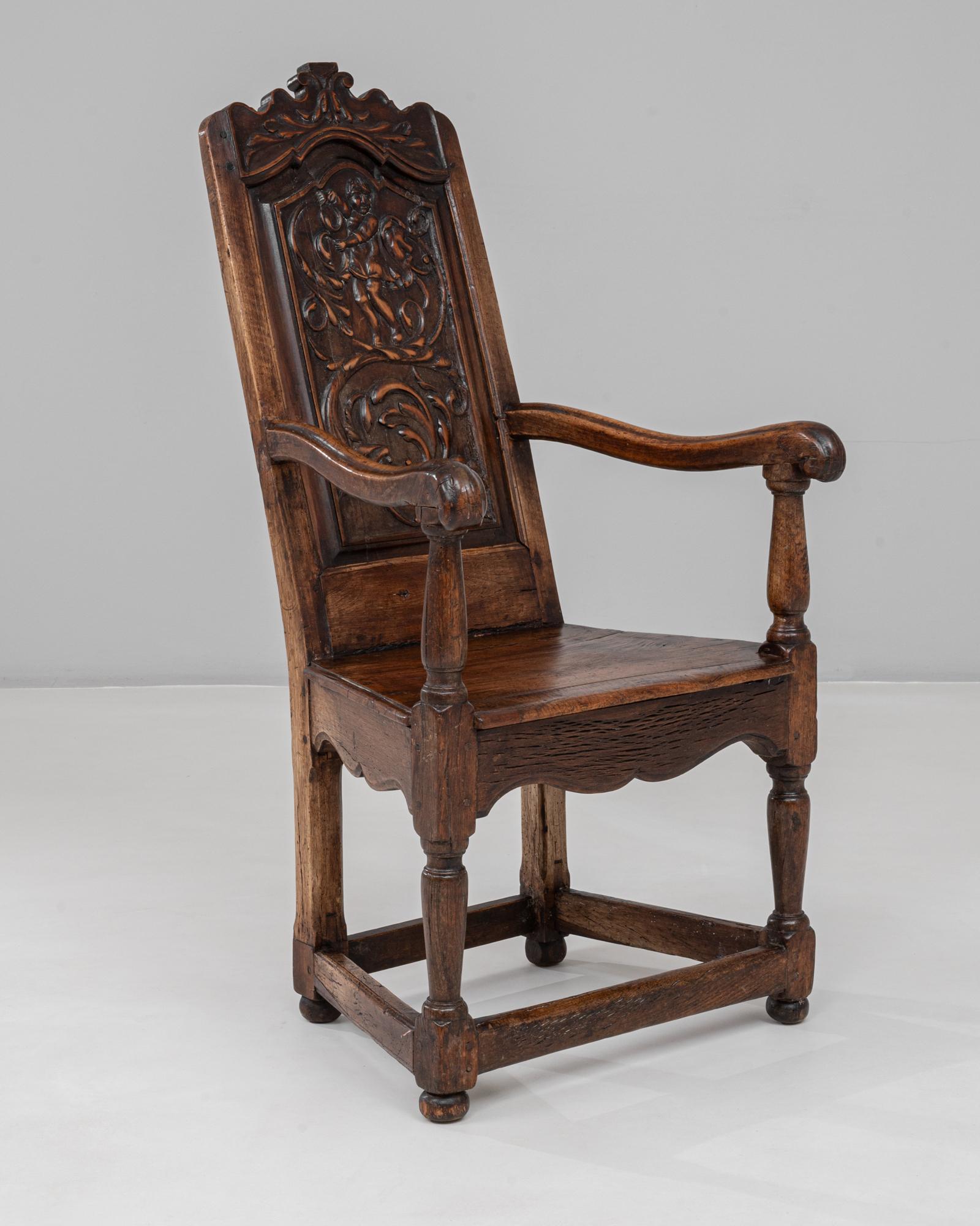 Trône français en bois sculpté à la main des années 1840 en vente 3