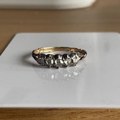 1840's Georgian Dutch Antique Rosecut Half Hoop Ring Heirloom Jewelry