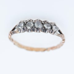 1840's Georgian Dutch Antique Rosecut Half Hoop Ring Heirloom Jewelry
