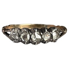 1840's Georgian Dutch Antique Rosecut Half Hoop Ring Heirloom Jewelry