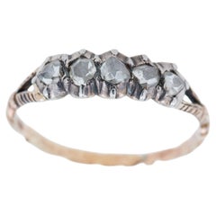 1840's Georgian Dutch Antique Rosecut Half Hoop Ring Heirloom Jewelry