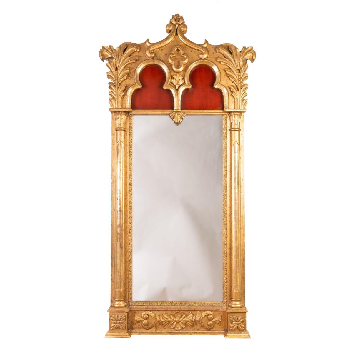 1840's Gothic Revival Gilt Pier Mirror For Sale 1