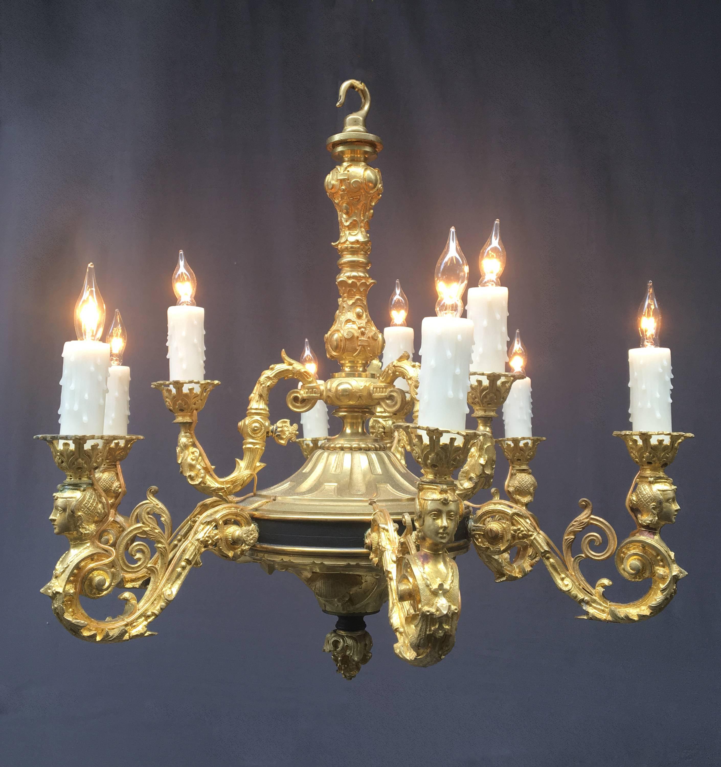 1840s Louis Philippe Style French Gasolier For Sale 2