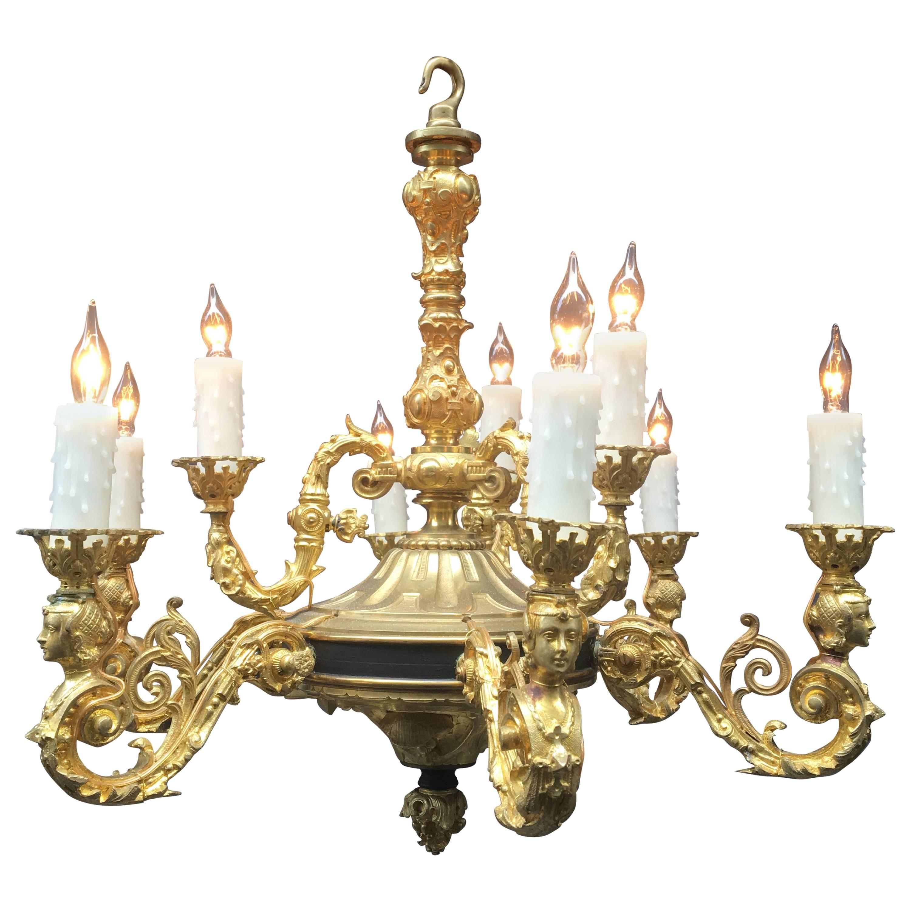 1840s Louis Philippe Style French Gasolier For Sale