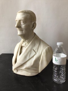 1840s Marble Bust of Man by Philip Garbeille