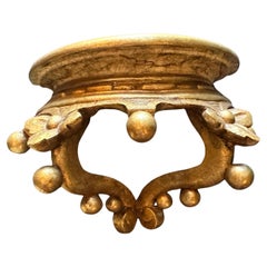 1840s Pair of Empire Small Lacquered and Gilded Wood Italian Wall Consoles