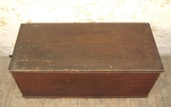 1840's Rustic Red 6 Board Pine blanket chest