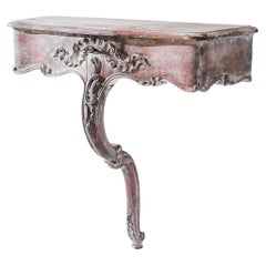 1840s Rococo Patinated Wooden Console