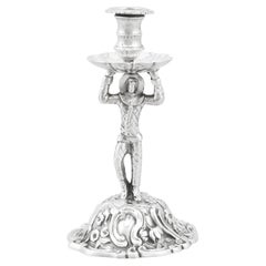 1840er Jahre Sterling Silber Harlekin Taperstick
