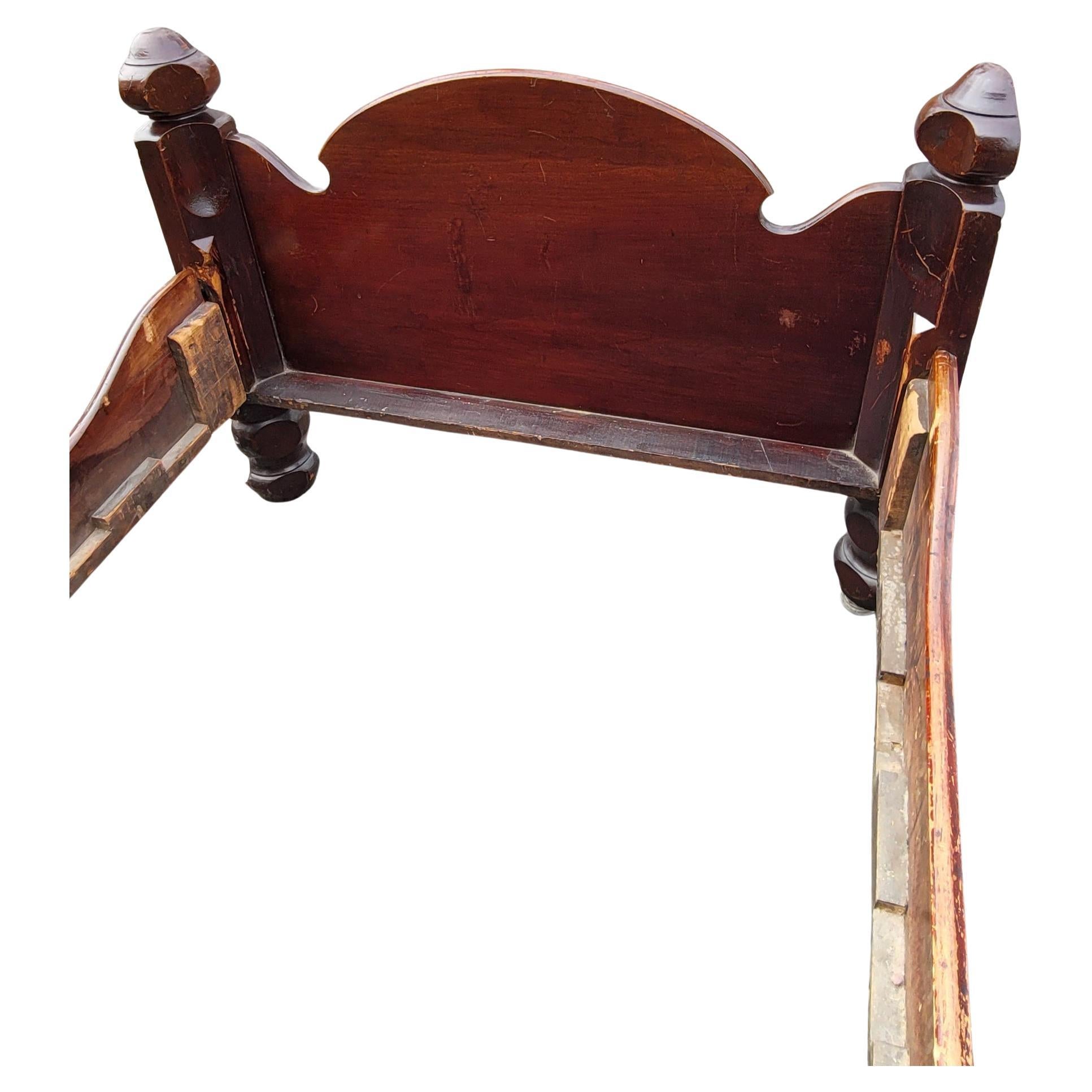American 1840s Victorian Mahogany High Back Twin Bedsteads, a Pair For Sale