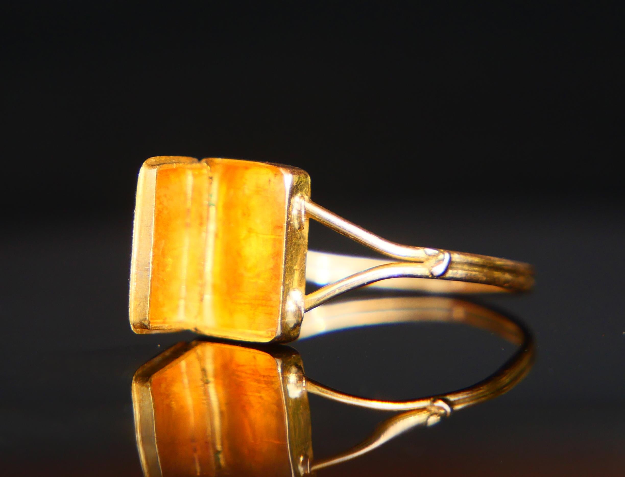 1841 Antique Poison Ring Garnet solid 18K Gold Ø 6.75 US / 1.4 gr 2