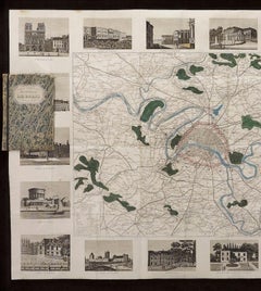 Antique Map of Paris, "Carte Routiere des Environs de Paris" 1841