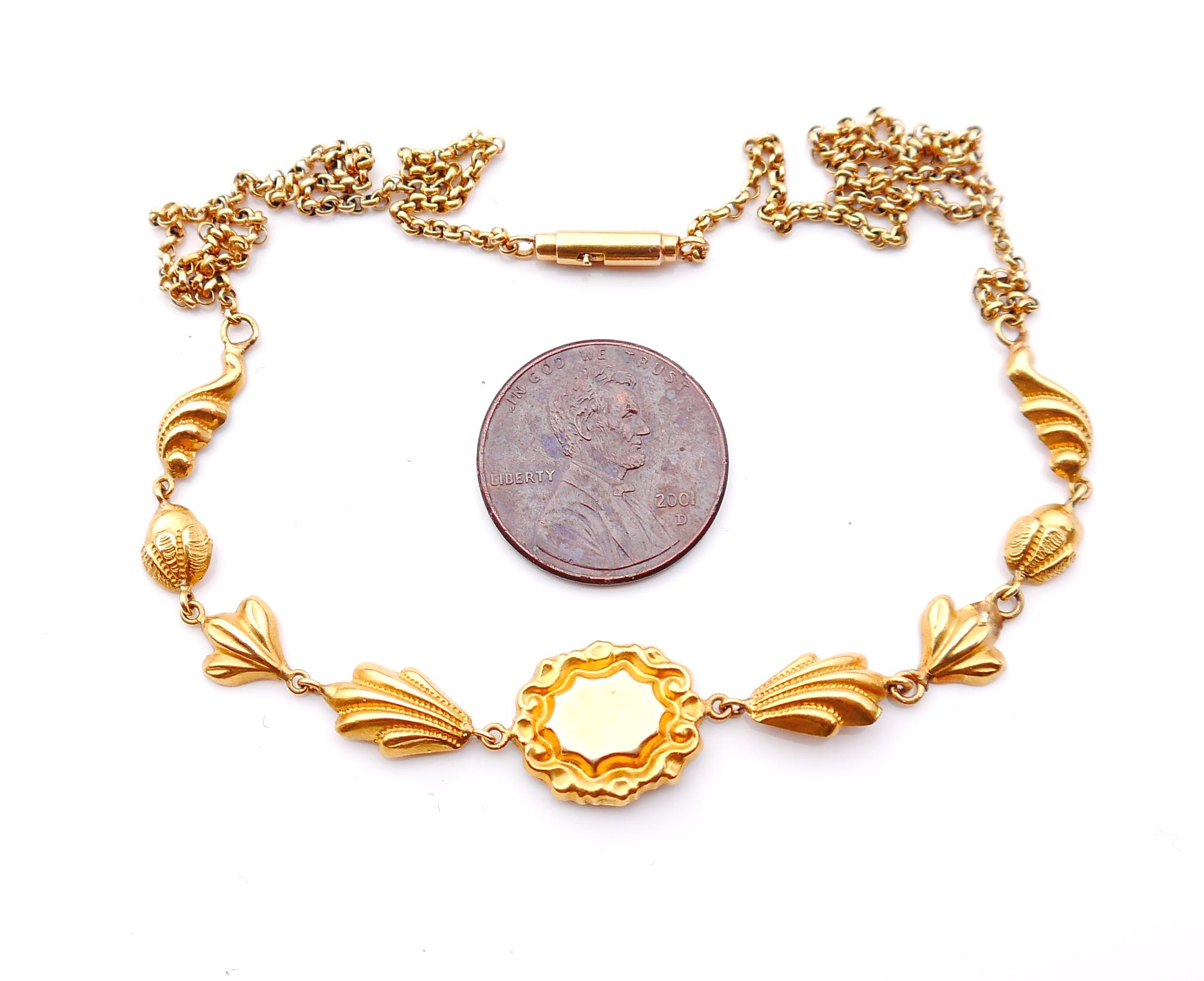 1841 Nordic Necklace solid 18K Gold /44.5cm/4.5gr For Sale 6